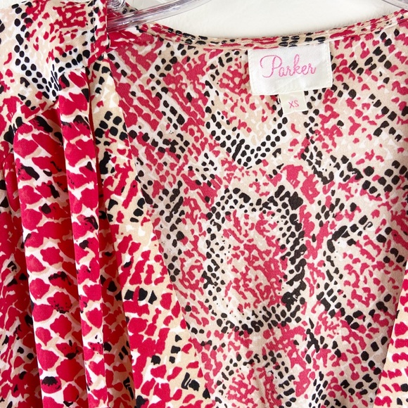 Parker Dress Snake Python Print Red Tunic Dress XS - Picture 4 of 4